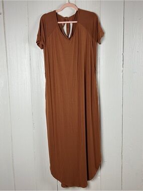 Latched Mama Rust Brown Tie-Back Nursing Dress Size XS/S
